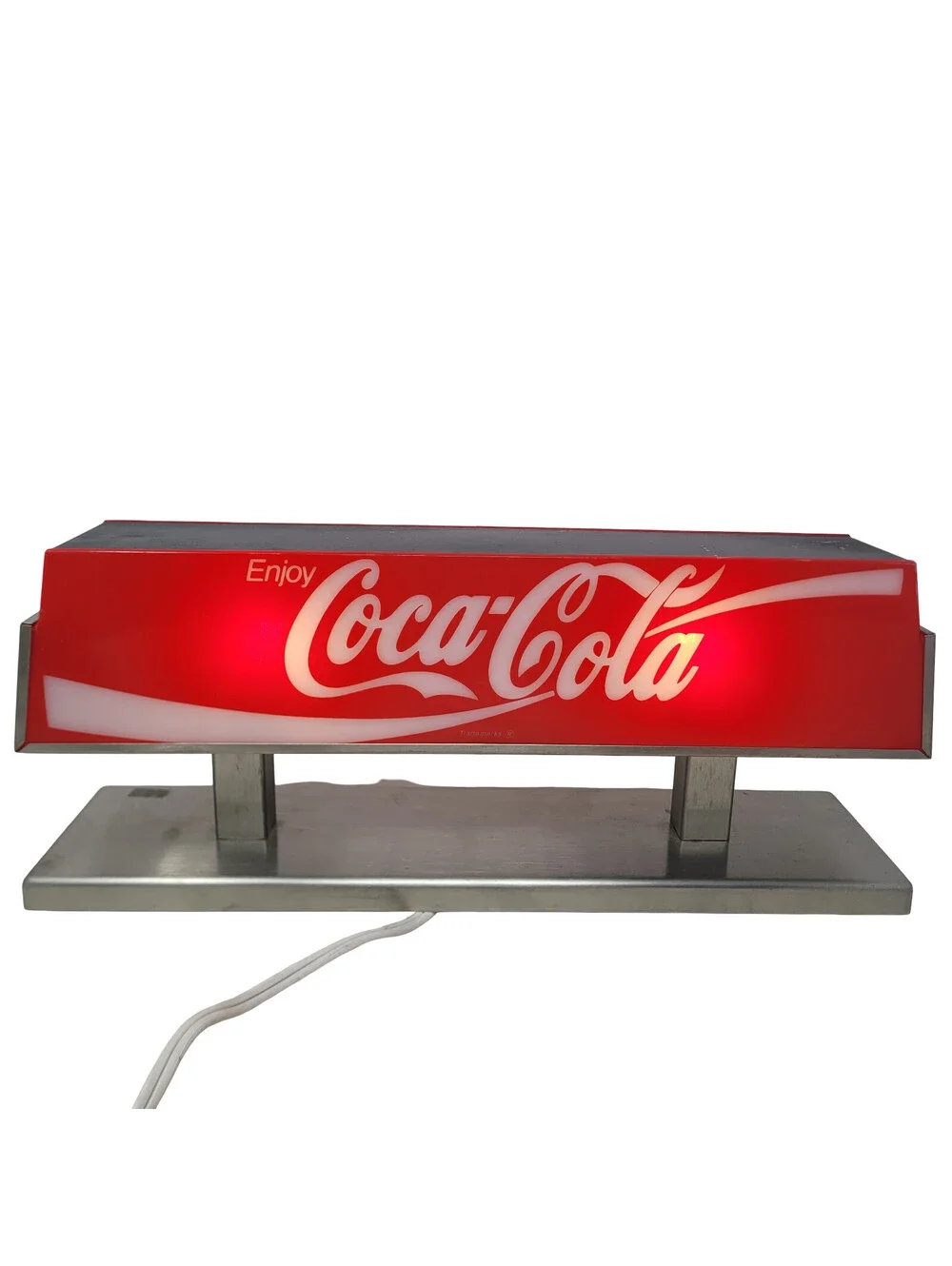 Vintage Coca-Cola SITCO Fountain Serve Soda Pop Machine Sign Topper 1988 Works